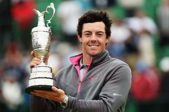 Rory McIlroy celebrates after winning the 2016 Open at Royal Liverpool. Picture: Getty Images