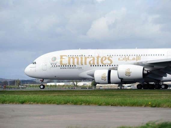 Emirates restarts flights to Glasgow.