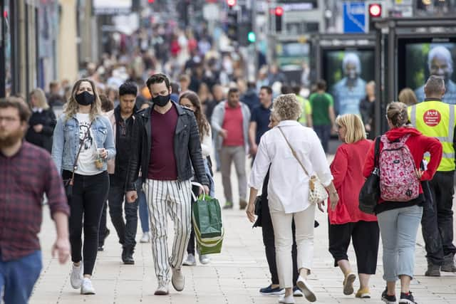 Shoppers pictured on Edinburgh's famous Princes Street. Picture: Jane Barlow/PA Wire