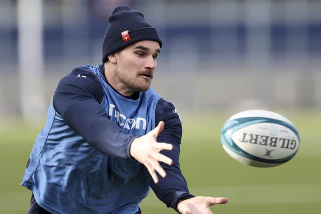 Edinburgh's James Lang during a training session at Hive Stadium. He is back in the team after recovering from a calf tear. (Photo by Ewan Bootman / SNS Group)