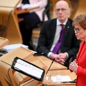 First Minister Nicola Sturgeon attending First Minster's Questions at the Scottish Parliament in Edinburgh. Picture date: Wednesday February 17, 2021.