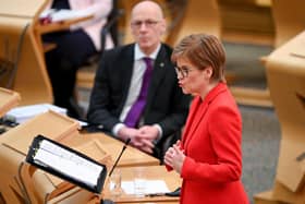 First Minister Nicola Sturgeon attending First Minster's Questions at the Scottish Parliament in Edinburgh. Picture date: Wednesday February 17, 2021.