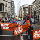 Just Stop Oil protesters block a road in London last year. Picture: Jeff J Mitchell/Getty Images