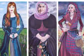 Portraits of women executed in Dalkeith for witchcraft will now hang in the town with (left to right) Christian Paterson, Beatrix Leslie and Janet Cook among those now immortalised. PIC: Dalkeith Arts.