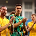 Martin Boyle applauds Australia fans following the 4-0 victory over Indonesia in the Asian Cup last 16.. (Photo by Robert Cianflone/Getty Images)