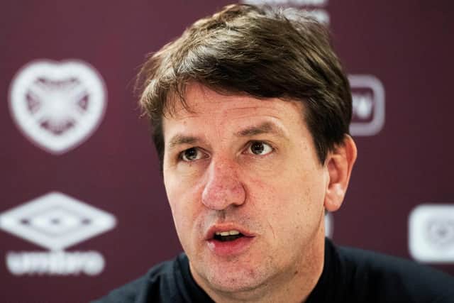 The future of Hearts manager Daniel Stendel is unclear.