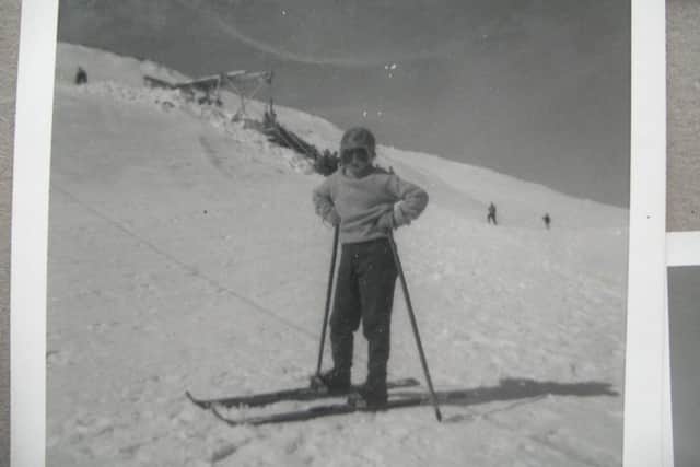 Anderson enjoying some soft spring snow, early 1960s