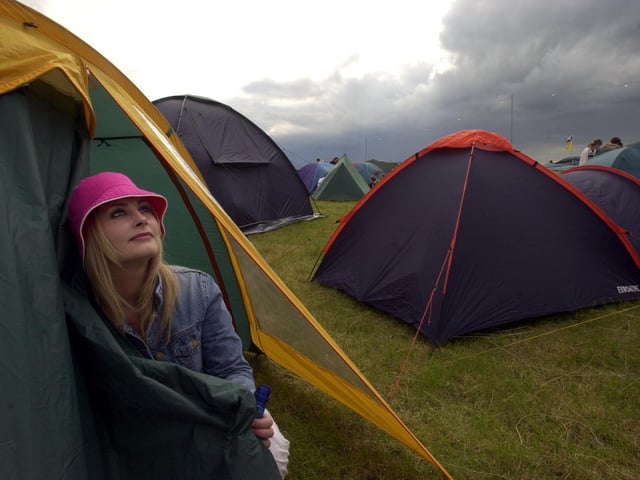 Starting the day at T in the Park 2002.