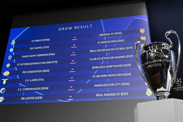 The draw for the Champions League last 16 was made in Switzerland on Monday.