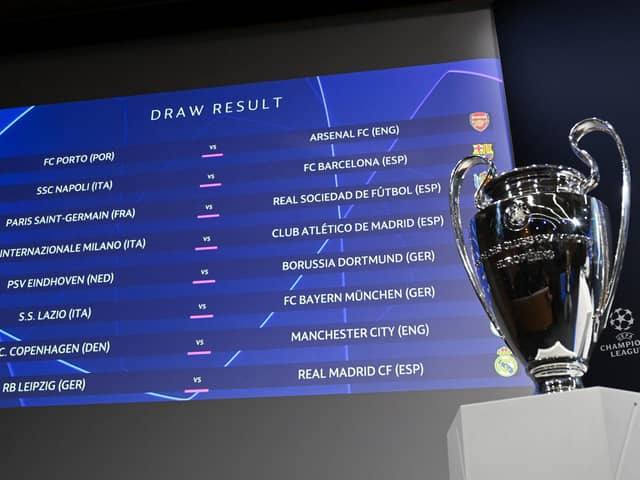 The draw for the Champions League last 16 was made in Switzerland on Monday.