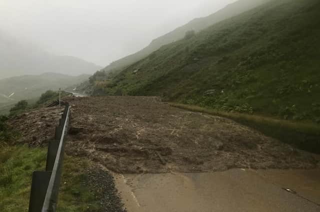 A major landslip has completely blocked the road. Picture: BEAR