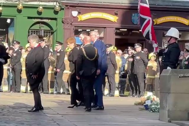 First Minister Nicola Sturgeon laid flowers outside the Cathedral to pay her respects.