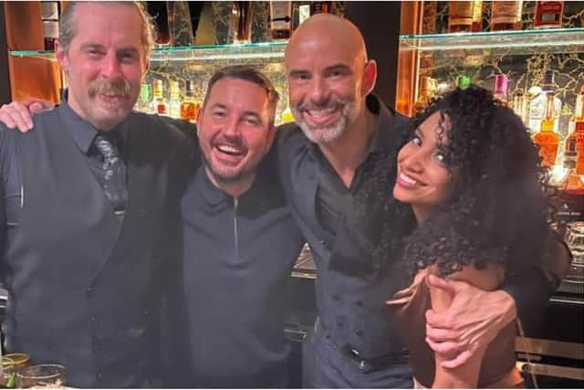 Line of Duty actor Martin Compston, second from left, has launched a swanky private members club. Photo. Martin Compston / Instagram