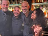 Line of Duty actor Martin Compston, second from left, has launched a swanky private members club. Photo. Martin Compston / Instagram
