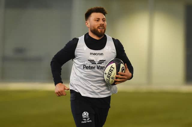 Ali Price during a Scotland Rugby training session at the Oriam, on January 24.