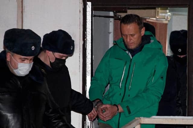 Russian opposition leader, Alexei Navalny, has been sentenced to three-and-a-half years in jail for breaching the terms of his suspended sentence. (Photo by Alexander NEMENOV / AFP)