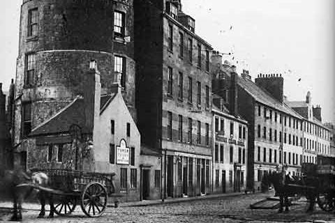 Leith Shore showing the Signal Tower at the corner of Tower Street.