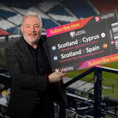 Memories of Walter Smith and  their stint together overseeing Scotland proved vivid for Ally McCoist at Hampden as he  promoted Viaplay’s live and exclusive coverage of Scotland v Cyprus and Scotland v Spain. Viaplay is available to stream from viaplay.com or via your TV provider on Sky, Virgin TV and Amazon Prime as an add-on subscription. (Photo by Craig Williamson / SNS Group)