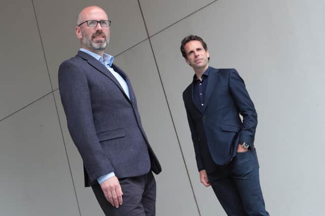 From left: Eos' Andrew McNeill and Mark Beaumont. Picture: Stewart Attwood.