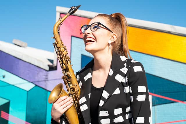 Jess Gillam showed off remarkably liquid jazz playing (Picture: Robin Clewley)