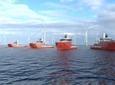 An image showing the four vessels that will be used for the giant Dogger Bank offshore wind farm.
