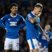 Rangers' Scott Arfield looks dejected during the defeat by Ajax at Ibrox.