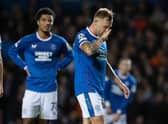 Rangers' Scott Arfield looks dejected during the defeat by Ajax at Ibrox.