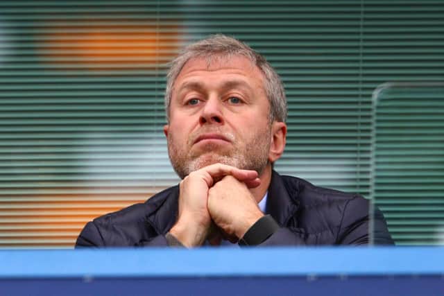 Chelsea FC owner Roman Abramovich has been sanctioned by the UK government.  (Photo by Clive Mason/Getty Images)