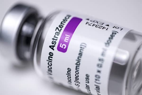 Scientists believe they may have found the “trigger” behind the extremely rare blood clot complications stemming from the Oxford/AstraZeneca vaccine (Photo by JOEL SAGET/AFP via Getty Images).