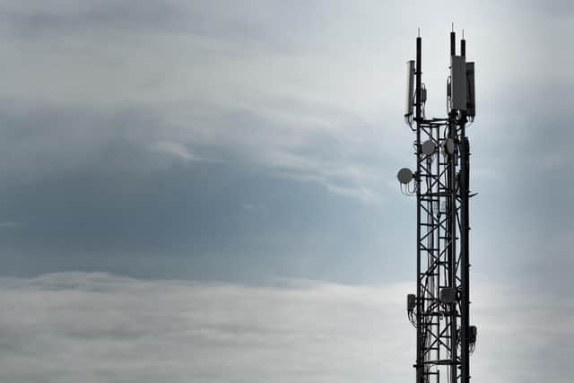 A lattice phone mast, of which many are being rolled out across the UK, particularly in Scotland and Wales to increase 4G coverage