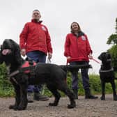 Fife-based John Miskelly with his dog Bramble alongside team member Emma Dryburgh and her dog Dougal
John leads a specialist dog team which finds dead bodies and is on standby to help in Ukraine