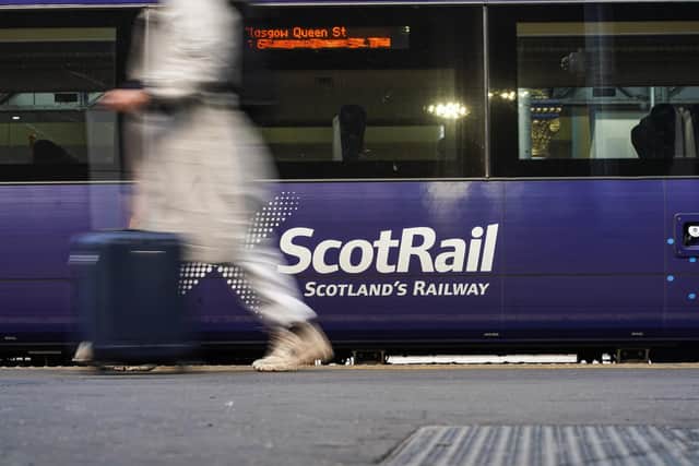 ScotRail trains are seen sitting in Glasgow Queen Street station. Picture: Peter Summers/Getty Images