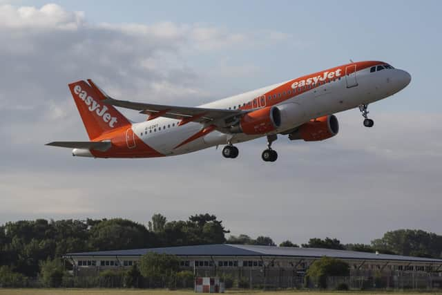 An EasyJet flight takes-off from London Gatwick bound for Glasgow. Picture: Matt Alexander/PA Wire