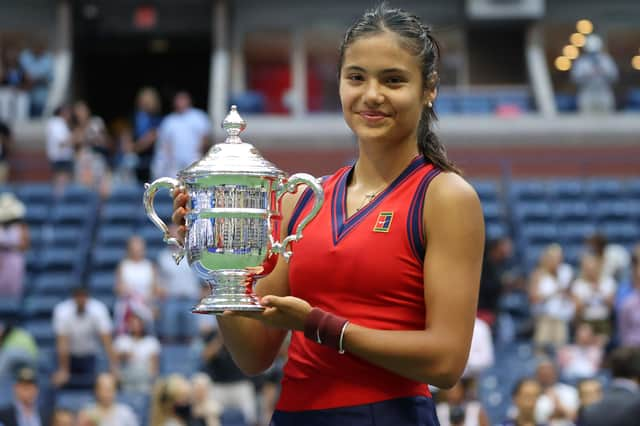 Emma Raducanu will play her first match since winning the US Open at Indian Wells this week. (Photo by Al Bello/Getty Images)