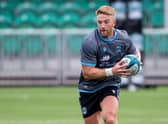 Kyle Steyn during a Glasgow Warriors training session at Scotstoun which will host the club's match against the Sharks on Saturday. Picture: Ross MacDonald/SNS