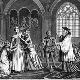 An 18th century work depicting the execution of Mary, Queen of Scots in 1587 at Fotheringhay Castle. Picture: Print Collector/Getty Images