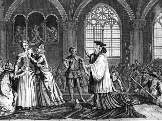 An 18th century work depicting the execution of Mary, Queen of Scots in 1587 at Fotheringhay Castle. Picture: Print Collector/Getty Images