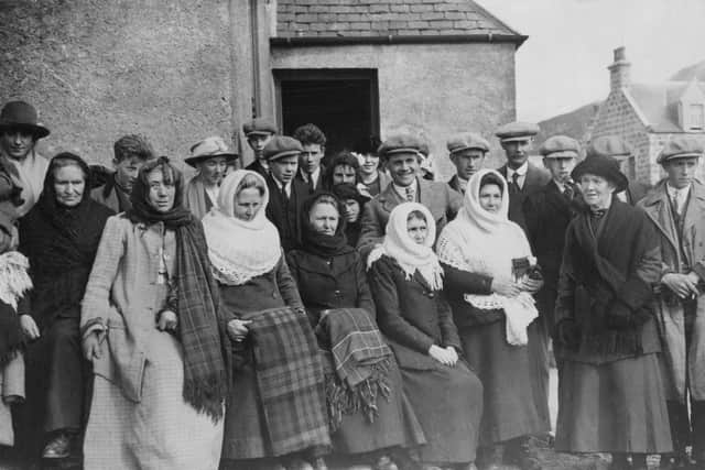 Residents of St Kilda in 1924, three years after the last full census was taken on the island and six years before islanders were evacuated. Picture: Newsquest (Herald & Times) /Scran.
