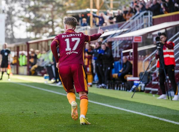 Stuart McKinstry pulled one back for Motherwell with a free-kick.