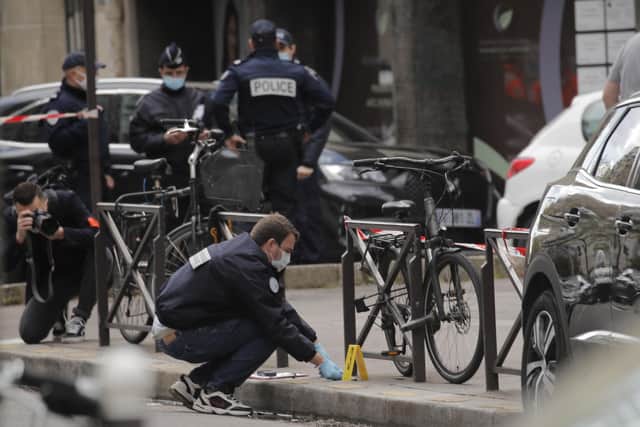 Two people were shot outside the Henri Dunant hospital in Paris on Monday.