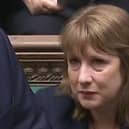 Chancellor Rachel Reeves crying in the House of Commons.