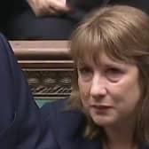 Chancellor Rachel Reeves crying in the House of Commons.