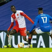 New Rangers signing Abdallah Sima in action for Slavia Prague at Ibrox in the Europa League in March 2021.  (Photo by Alan Harvey / SNS Group)