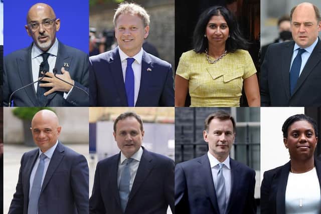 All candidates in the Conservative Party leadership race. From top left to right, former chancellor Rishi Sunak, newly appointed Chancellor of the Exchequer Nadhim Zahawi, Transport Secretary Grant Shapps, Attorney General Suella Braverman, Defence Secretary Ben Wallace , and Penny Mordaunt, (bottom, left to right) Foreign Secretary Liz Truss, former health secretary Sajid Javid , Tom Tugendhat, Jeremy Hunt, Kemi Badenoch and Rehman Chishti. Photo: PA Wire.