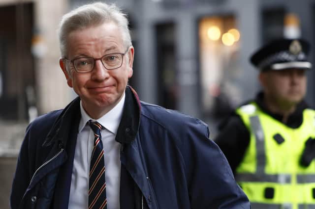 UK Levelling Up Secretary Michael Gove was yesterday's big name at the UK Covid-19 Inquiry held in Edinburgh (Picture: Jeff J Mitchell/Getty Images)
