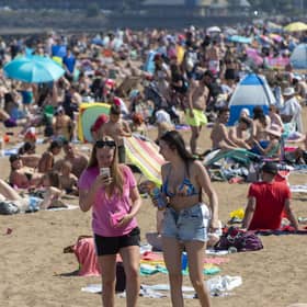 Portobello Beach in Edinburgh was packed