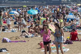 Portobello Beach in Edinburgh was packed