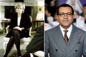 Martin Bashir (right) and (left) Princess Diana speaks to the BBC correspondent during their interview. Picture: PA