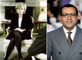 Martin Bashir (right) and (left) Princess Diana speaks to the BBC correspondent during their interview. Picture: PA