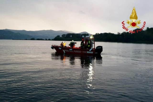The emergency services are trying to recover the bat which capsized on Lake Maggiore at the weekend. Picture: Getty Images